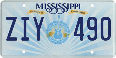 MS license plate ZIY490