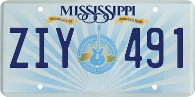 MS license plate ZIY491