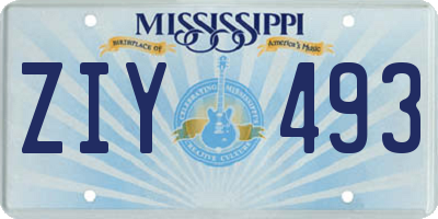 MS license plate ZIY493