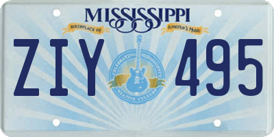 MS license plate ZIY495