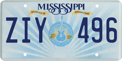 MS license plate ZIY496