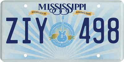 MS license plate ZIY498