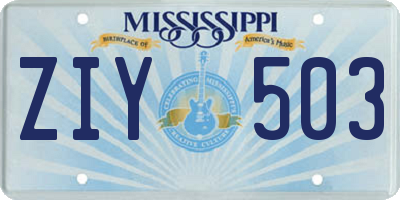 MS license plate ZIY503