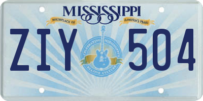 MS license plate ZIY504