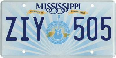MS license plate ZIY505