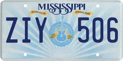 MS license plate ZIY506