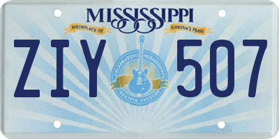 MS license plate ZIY507