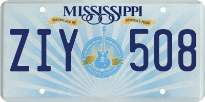 MS license plate ZIY508