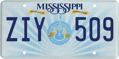 MS license plate ZIY509