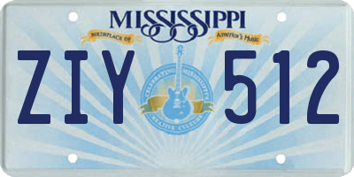 MS license plate ZIY512
