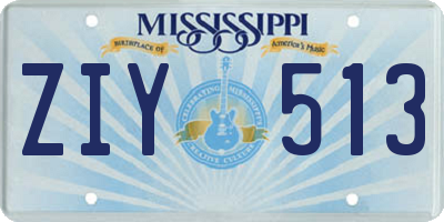 MS license plate ZIY513