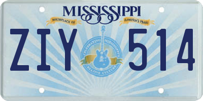 MS license plate ZIY514