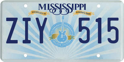 MS license plate ZIY515