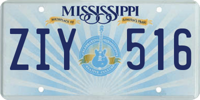 MS license plate ZIY516