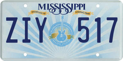 MS license plate ZIY517