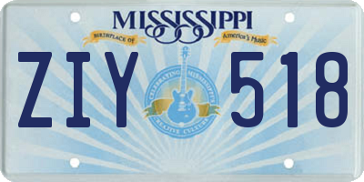 MS license plate ZIY518