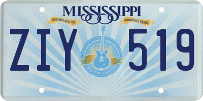 MS license plate ZIY519
