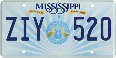 MS license plate ZIY520