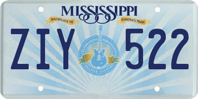 MS license plate ZIY522