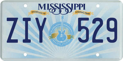 MS license plate ZIY529