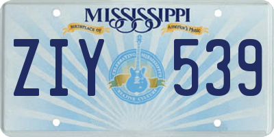 MS license plate ZIY539