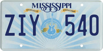 MS license plate ZIY540