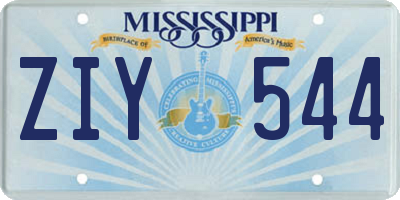 MS license plate ZIY544
