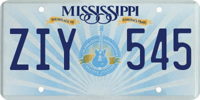 MS license plate ZIY545