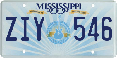MS license plate ZIY546