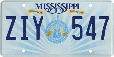 MS license plate ZIY547
