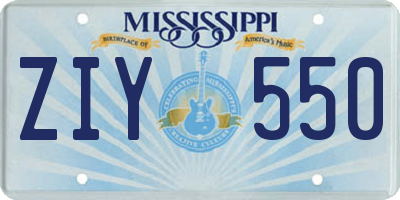 MS license plate ZIY550