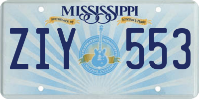 MS license plate ZIY553