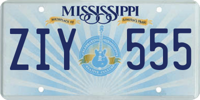 MS license plate ZIY555