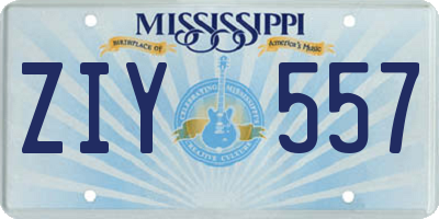 MS license plate ZIY557