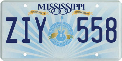 MS license plate ZIY558