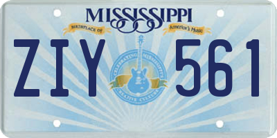 MS license plate ZIY561