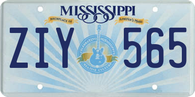 MS license plate ZIY565