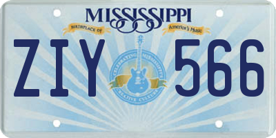 MS license plate ZIY566