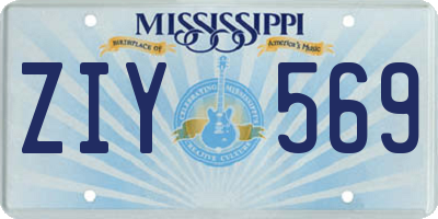 MS license plate ZIY569
