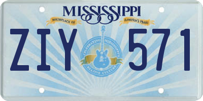 MS license plate ZIY571