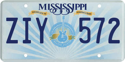 MS license plate ZIY572