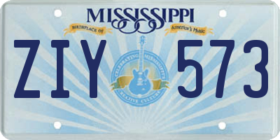 MS license plate ZIY573