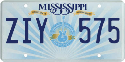 MS license plate ZIY575