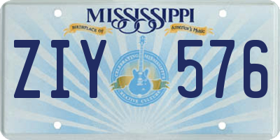 MS license plate ZIY576