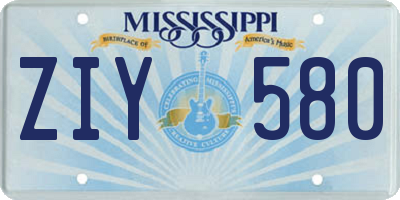 MS license plate ZIY580