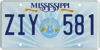 MS license plate ZIY581