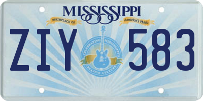 MS license plate ZIY583