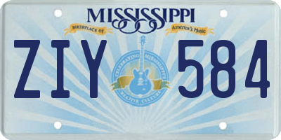 MS license plate ZIY584