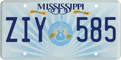 MS license plate ZIY585
