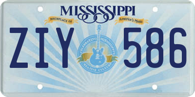 MS license plate ZIY586